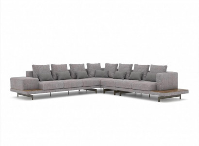 Grau Sofa Couch L-Form Designer Textil Möbel Polstersofa Wohnzimmer Neu